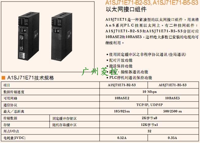 三菱以太網(wǎng)接口模塊A1SJ71E71-B5-S3詳細介紹